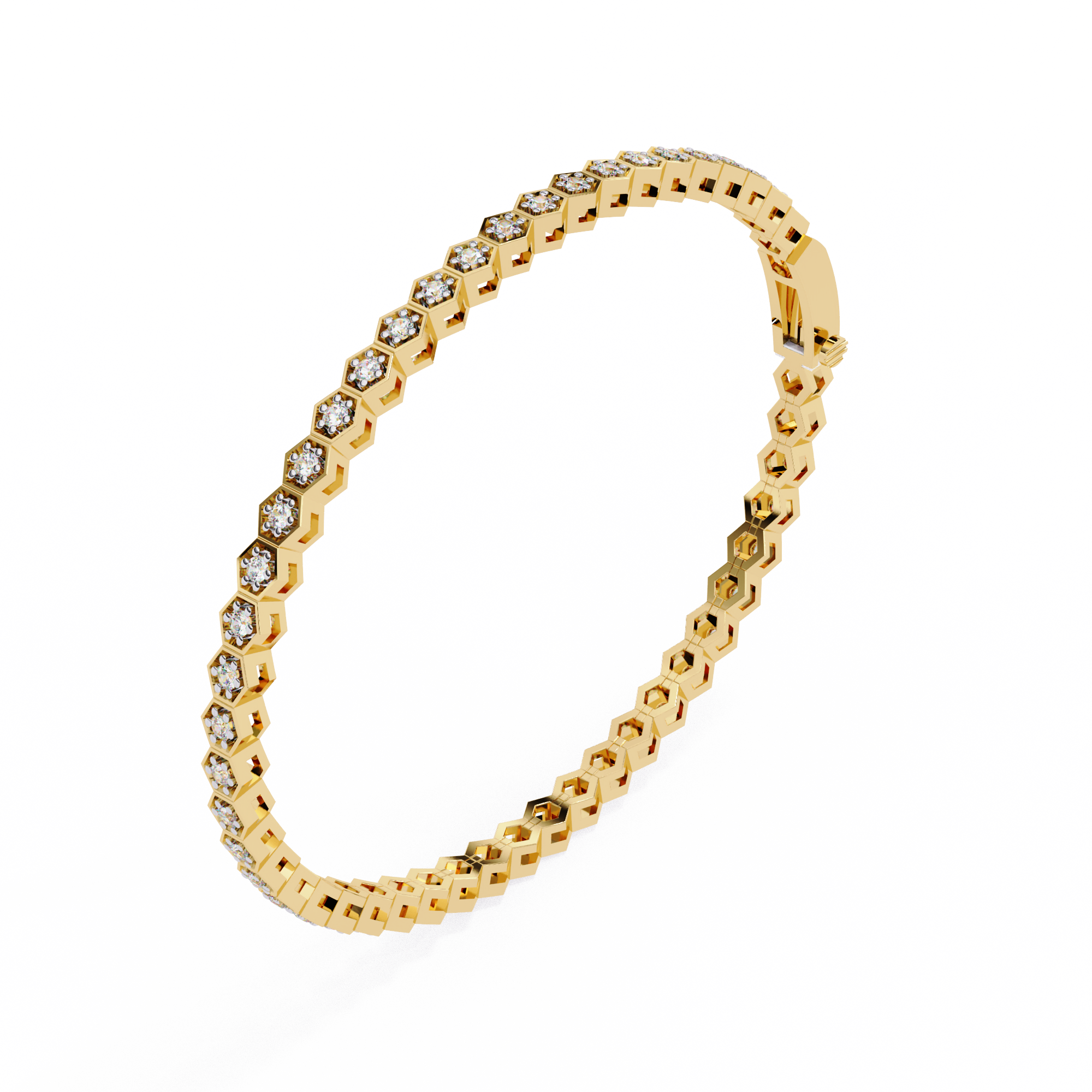 Solitairekart 1.09ct Round Cut Natural Diamond Tennis Bracelet-HI Color. VS-SI Clarity